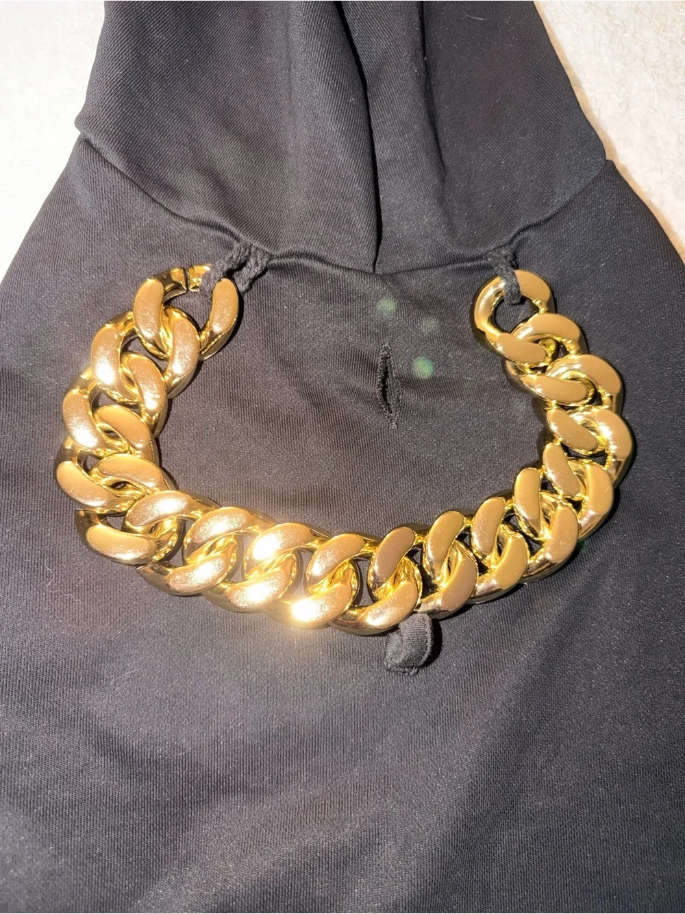 Snoop Dogg Hoodie Costume with Gold Chain for dogs - Black